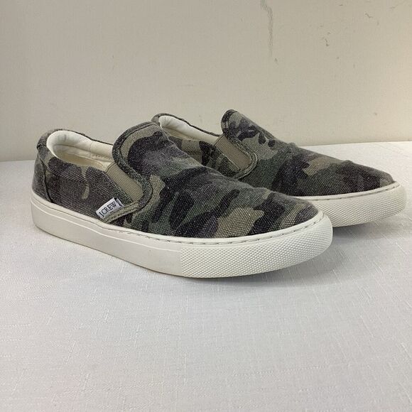 J Crew Women’s Canvas slip on Camo Chunky Sneakers Size 6.5 - Picture 3 of 10